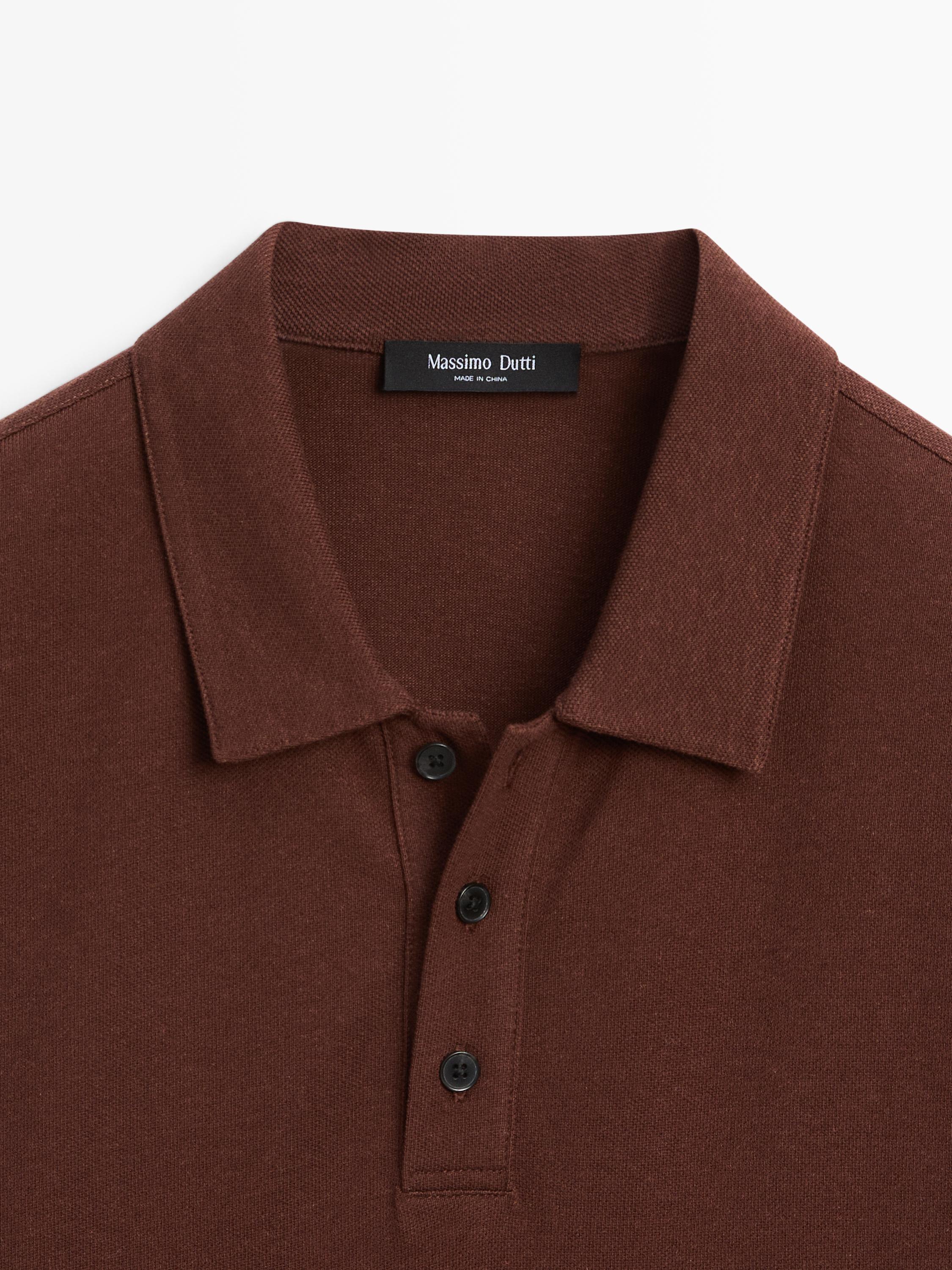 Polo micro-texturé en coton mélangé